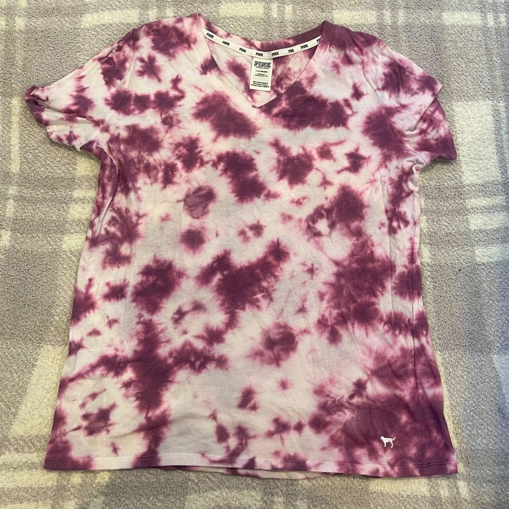 PINK Tie Dye V-Neck